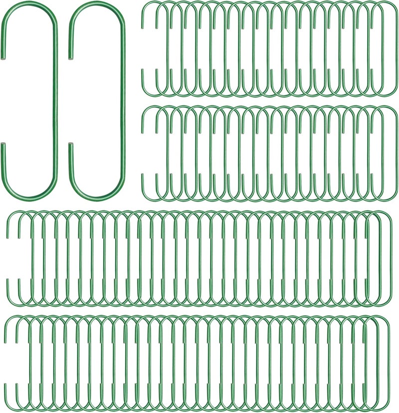 Quacc 100 PCS Green Bauble Hooks Metal Ornament Hooks for Christmas Tree Wreaths Home Kitchen Party Decoration (Green) - Image 1